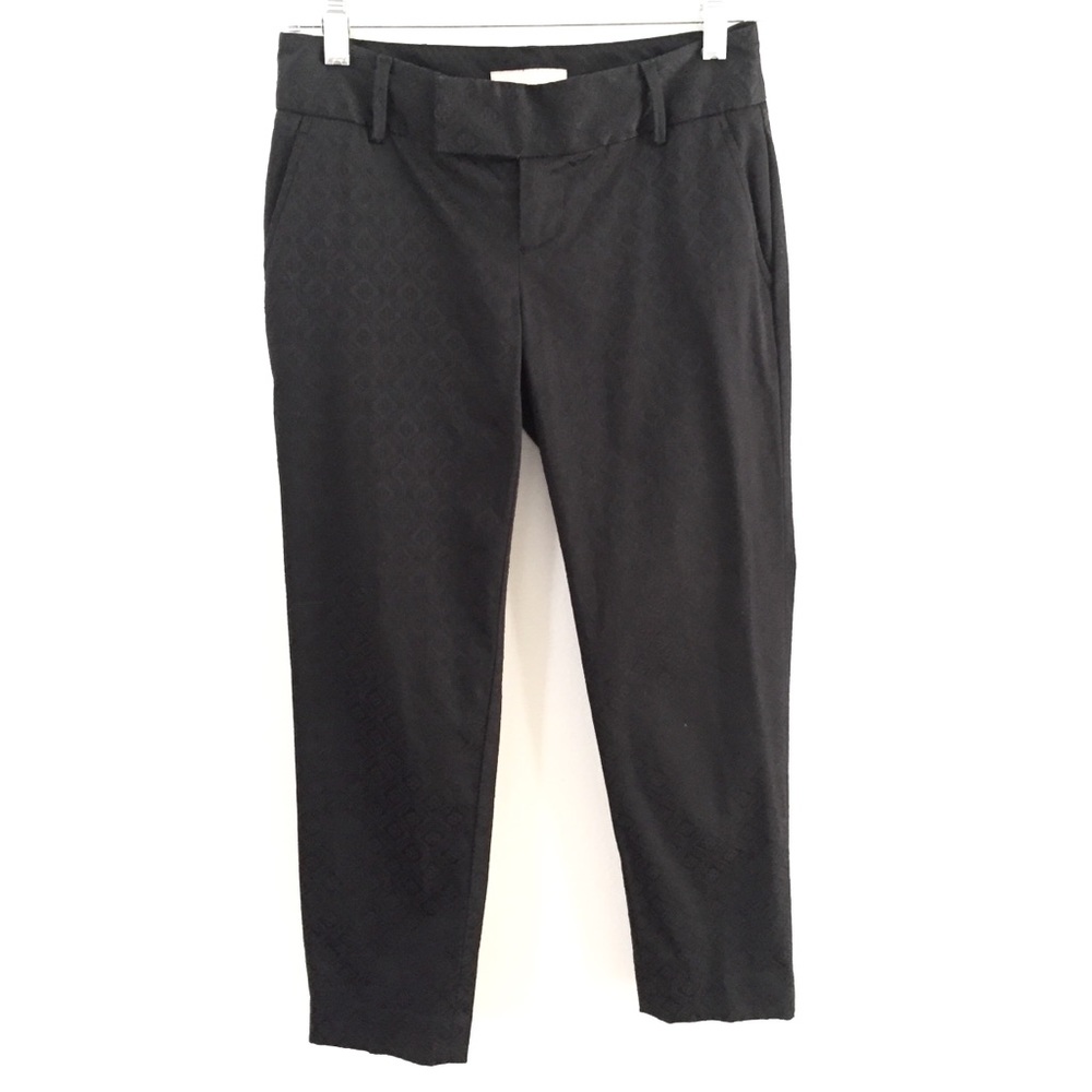 BANANA REPUBLIC Cropped Black Brocade Pants 0P